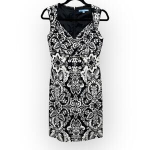 Antonio Melani Parisian Lace Sheath Dress sz 2 Black and White